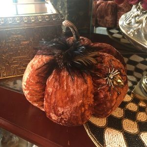 Crushed Velvet Embellished Pumpkin